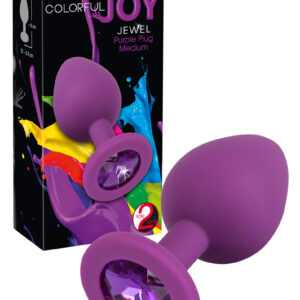 You2Toys Colorful Joy Jewel Plug - silikonové anální dildo - střední (fialové)