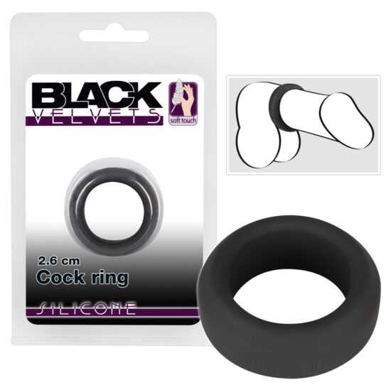 You2Toys Black Velvet Cock Ring - krúžok na penis (2