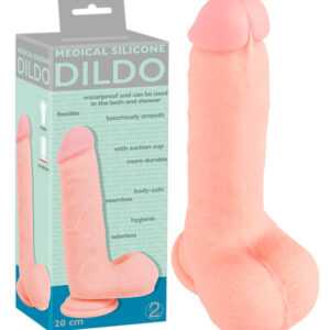 Medical Silicone Dildo - rovné dildo z lékařského silikonu (20 cm) - tělová barva