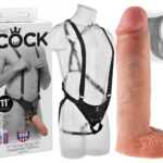 King Cock Strap-on 11 - attachable dildo with harness (natural)