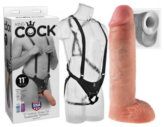 King Cock Strap-on 11 - attachable dildo with harness (natural)