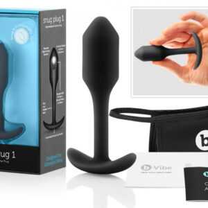 b-Vibe Snug Plug 1 - anální dildo s vnitřní váhou (55g) - černé