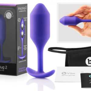 b-vibe Snug Plug 2 - double ball anal dildo (114g) - purple