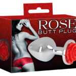 You2Toys Rose Butt Plug - hliníkové anální kolík 91 g (stříbrné - červené)