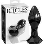 Icicles No. 78 - conical glass anal dildo (black)