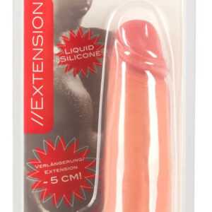 Realistixxx - prodlužující návlek na penis s kroužkem na varlata - 19cm (tělová barva)