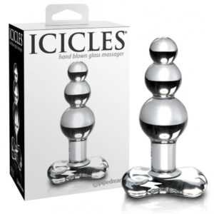 Pipedream Icicles No. 47 - skleněný anální kolík se třemi kuličkami (průhledný)