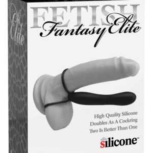 Fetish Double Trouble - testicle and penis ring with anal dildo (black)