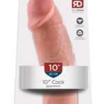 King Cock 10 - velké dildo se varlaty s přísavkou (25cm) - přírodní