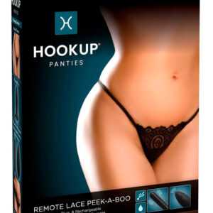 HOOKUP Peek-a-boo - battery-operated vibrating panty set (black)