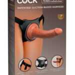 King Cock Elite Comfy - strap-on dildo with harness (dark natural)