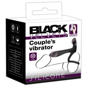 Black Velvet - 2in1 battery-operated vibrator and penis ring (black)