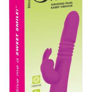 SMILE Rabbit - rechargeable vibrator with spinning handle (pink)