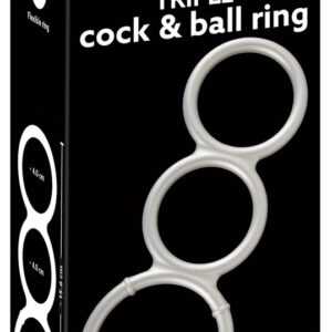 You2Toys - metallic effect triple silicone penis and testicle ring (silver)