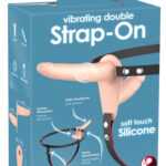 You2Toys Strap-On - nabíjecí připínací dvojitý vibrátor (tělová barva)