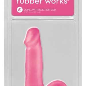 Basix rubber works Dong with Suction Cup 6" pink