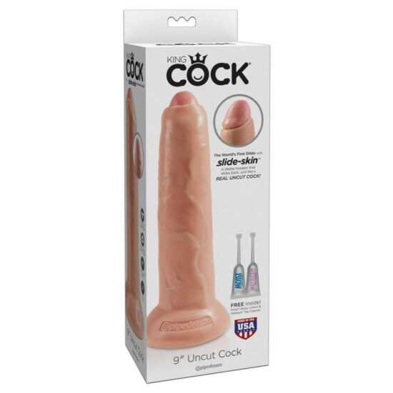 King Cock 9 Predkožkátor - realistické dildo (23 cm) - tělová barva