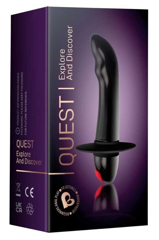 Rocks Off Quest - vibrátor na prostatu pro začátečníky s 10 rytmy (černý)