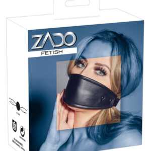 ZADO - leather mouth mask with mouthpieces (black)