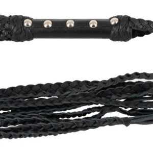 ZADO - 9 strand genuine leather braided whip (black)