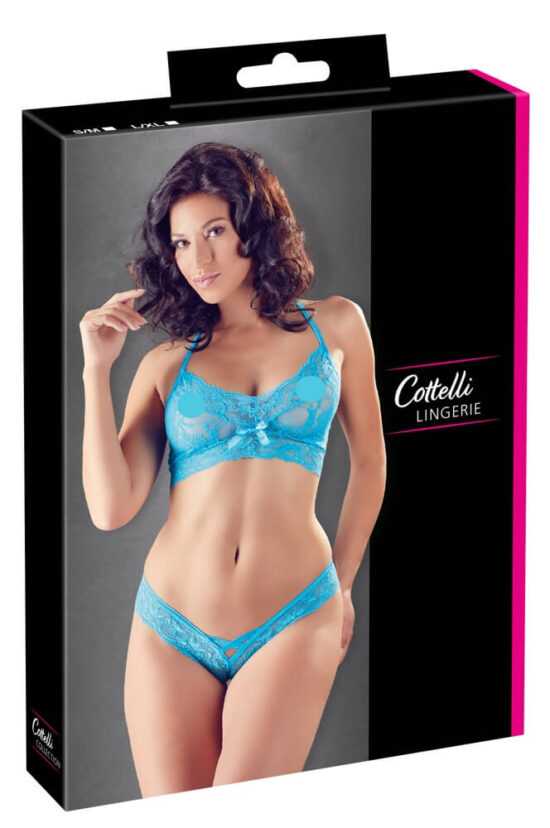 Cottelli - wild lace bra set (blue)S/M