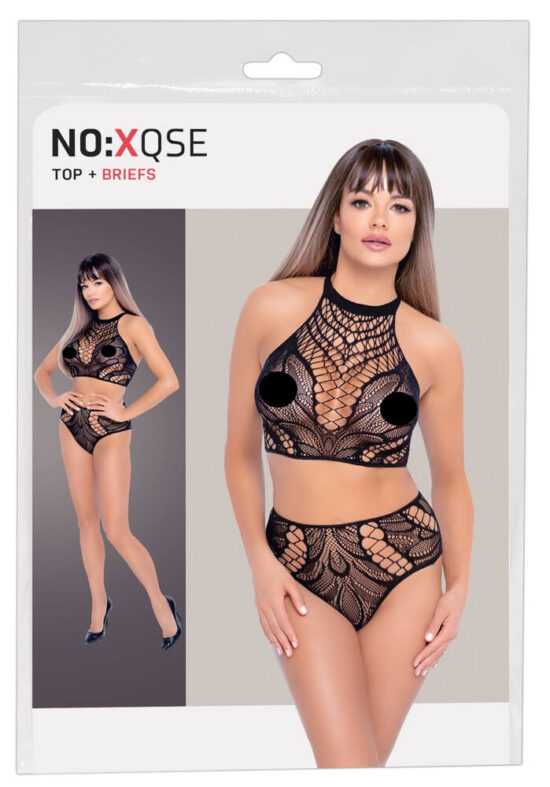 NO:XQSE - two-piece knit dress - black (S-L)