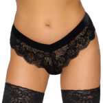 Cottelli Party - lace panties with chain (black)