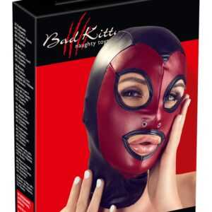 Bad Kitty - cute shiny mask (black-red)