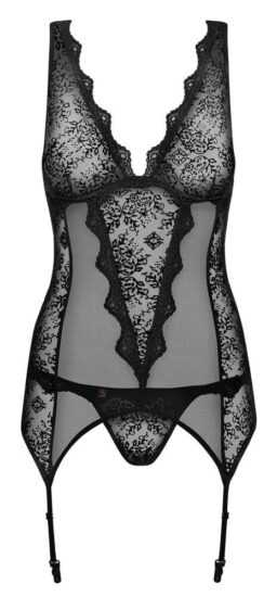Obsessive Emperita - tiny embroidered top and thong (black)