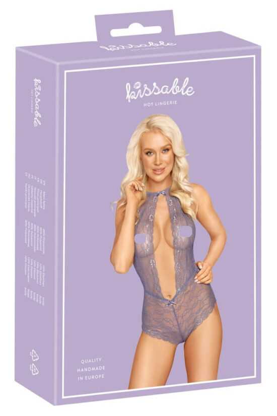 Kissable - lace body with neck strap (purple)
