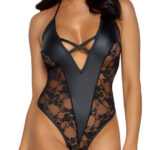 Cottelli Party - floral pattern body (black)