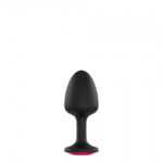 Dorcel Geisha Plug Ruby M - pink stoned anal dildo (black)