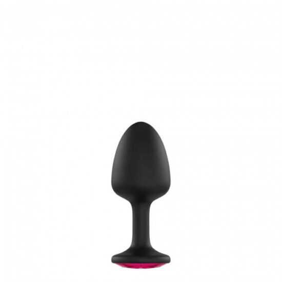 Dorcel Geisha Plug Ruby M - pink stoned anal dildo (black)