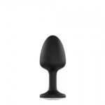 Dorcel Geisha Plug Diamond L - white stone anal dildo (black)