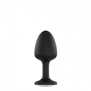 Dorcel Geisha Plug Diamond L - white stone anal dildo (black)