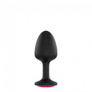 Dorcel Geisha Plug Ruby L - pink stoned anal dildo (black)