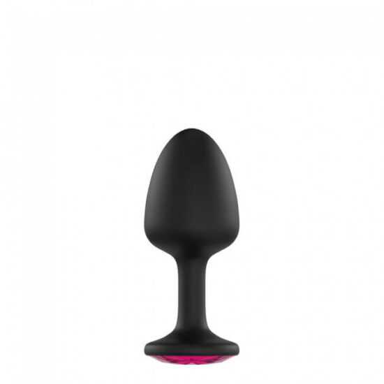 Dorcel Geisha Plug Ruby L - pink stoned anal dildo (black)