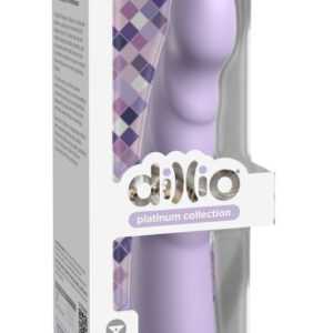 Dillio Slim Seven - Clamp-on acorn stimulating dildo (20cm) - purple