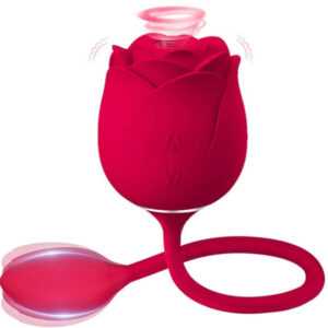 Lonely Rose - 2in1 nabíjecí stimulátor klitorisu - růže (červený)