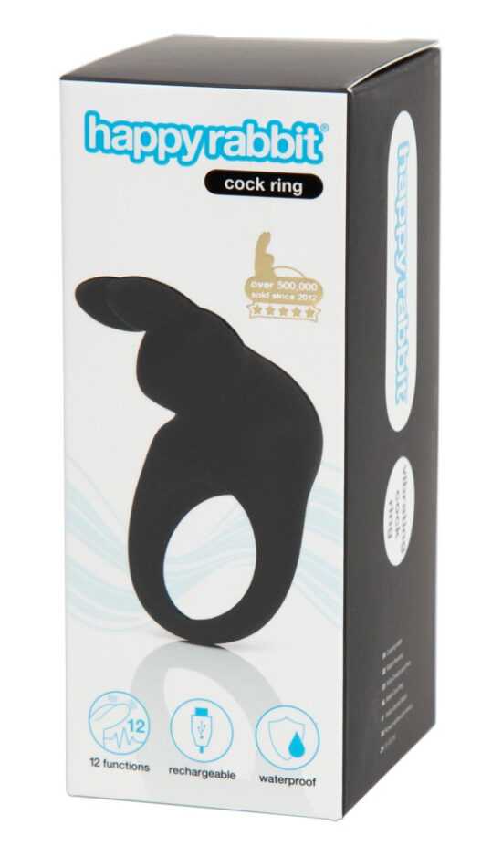 Happyrabbit Cock - Battery operated vibrating penis ring (black)