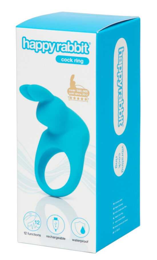 Happyrabbit Cock - Battery operated vibrating penis ring (blue)