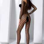 Passion BS077 - Long sleeve mesh overalls (black) - S-L