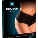 HookUp Panties Pleasure Pearls Boy Shorts BlackXL/2XL
