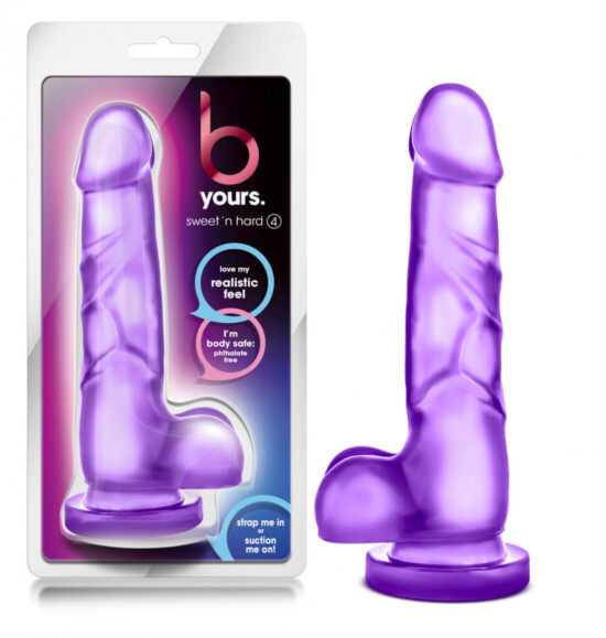 bjours Sweet N Hard 4 - Testicular dildo with feet (purple)