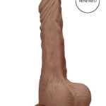 RealRock Dong 8 - lifelike testicle dildo (20cm) - dark natural