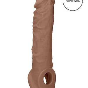 RealRock Penis Sleeve 8 - návlek na penis (21cm) - tmavě tělová barva