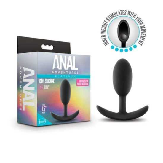 Anal Adventures Platinum M - ball anal dildo - black (medium)