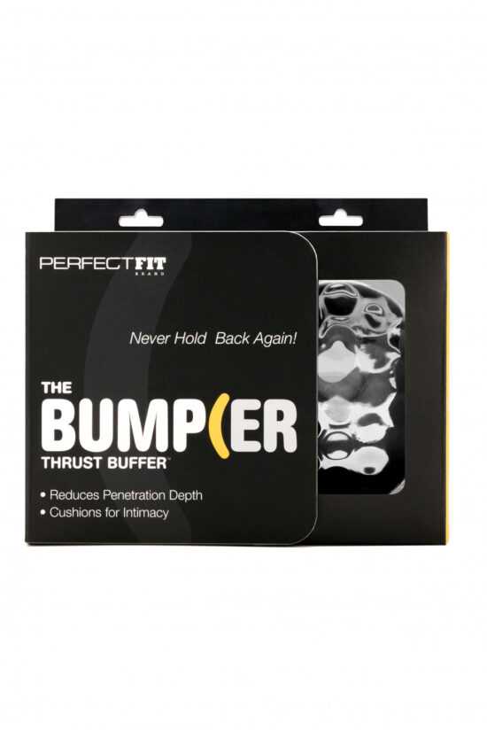 Perfect Fit The Bumper - testicle and penis ring set - black (2 pieces)