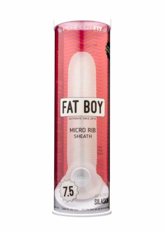 Fat Boy Micro Ribbed - Penis Sheath (19cm) - Milk White