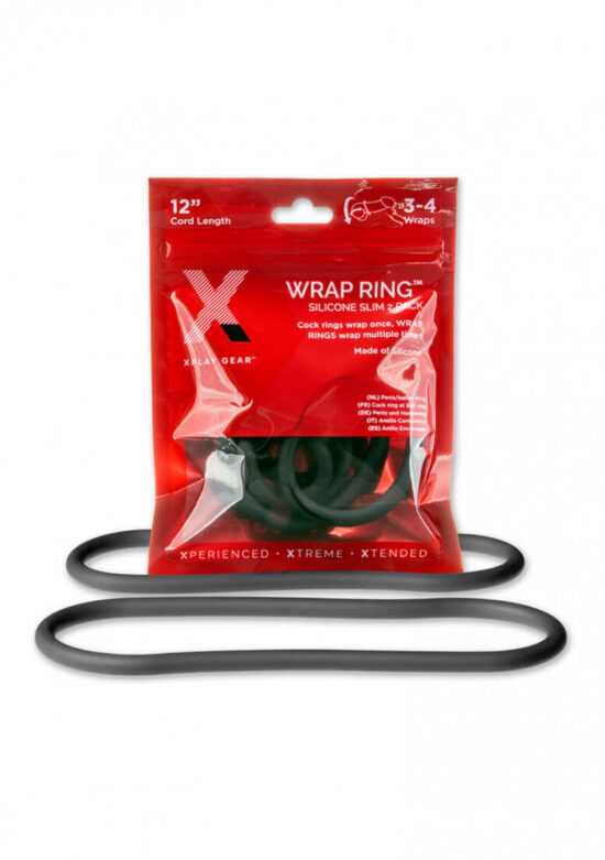 Perfect Fit Slim Wrap 12 - slim penis ring - black (30cm)"